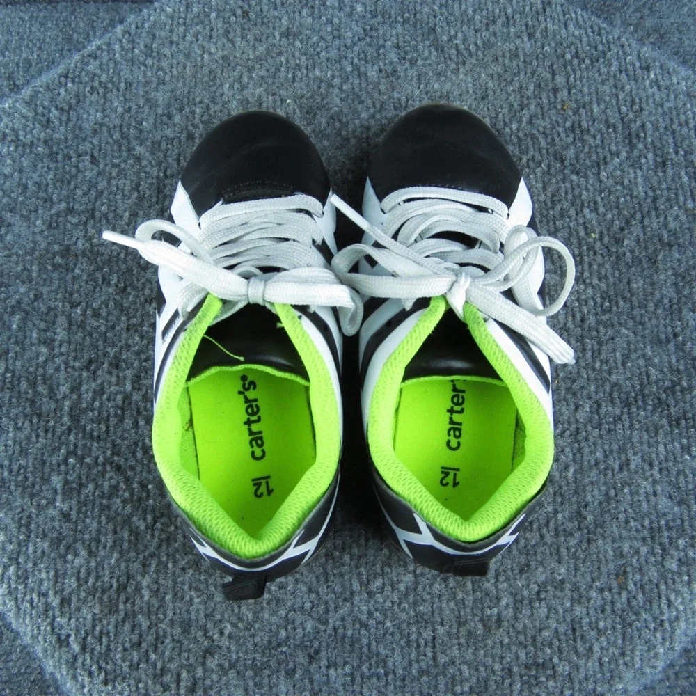 Carter's‎ Boys Sneaker Size T 12 Medium Shoes Black Synthetic Lace Up
